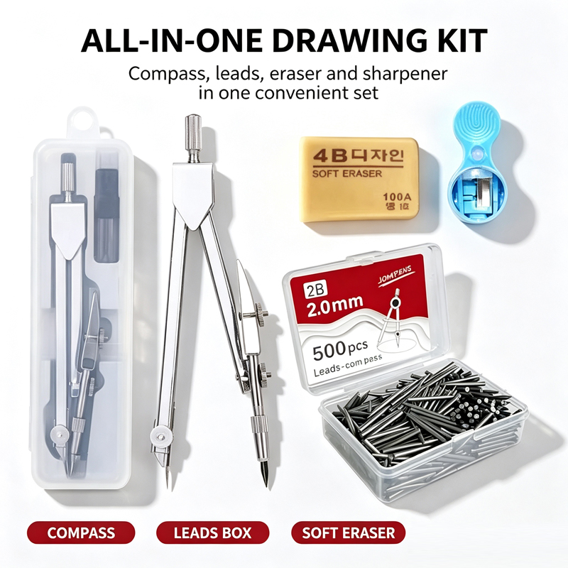 Compass Geometry Set - Metal Compass Set Drafting Compass with