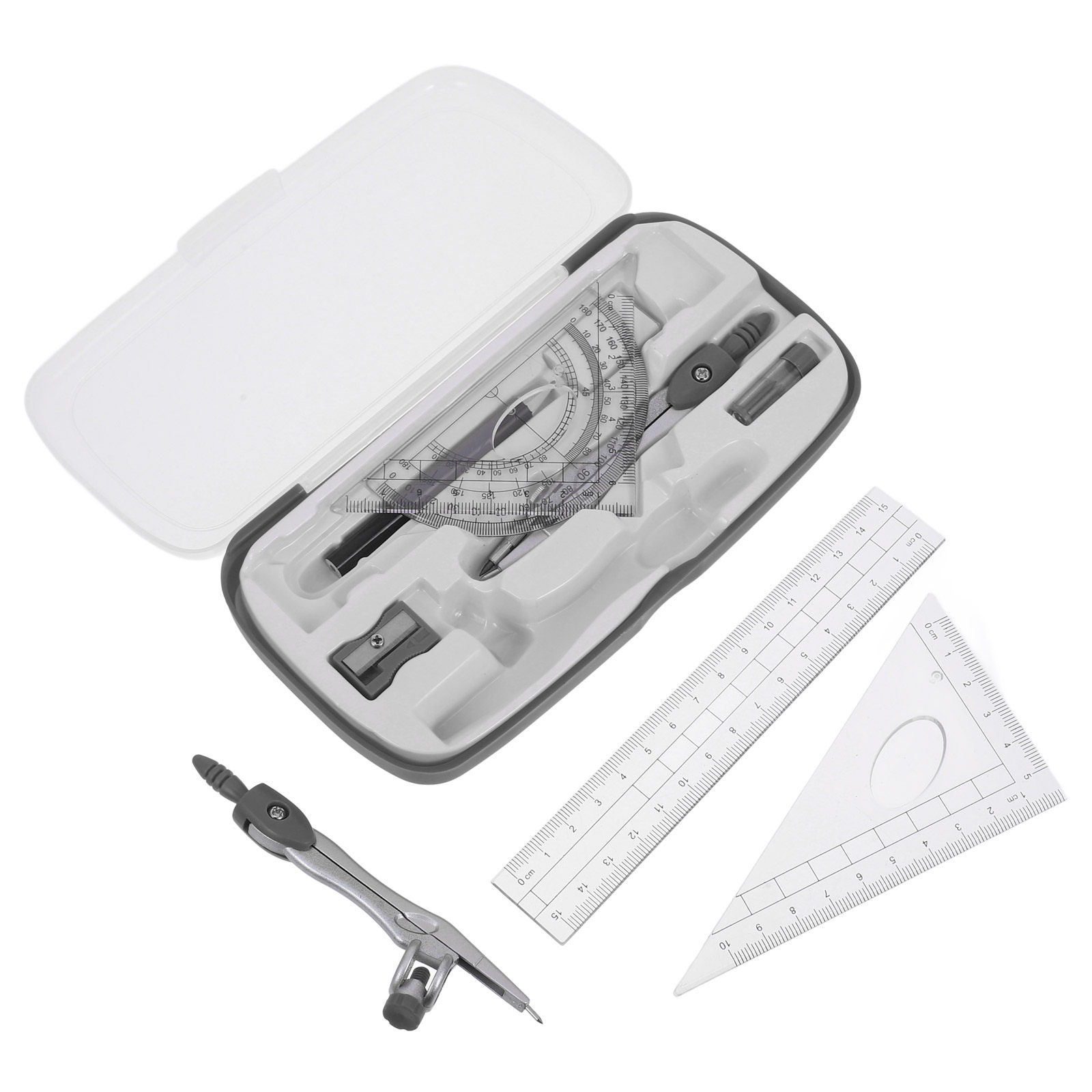 1SET Geometry Protractor Ruler - огляд і ціна Compass Geometry Set